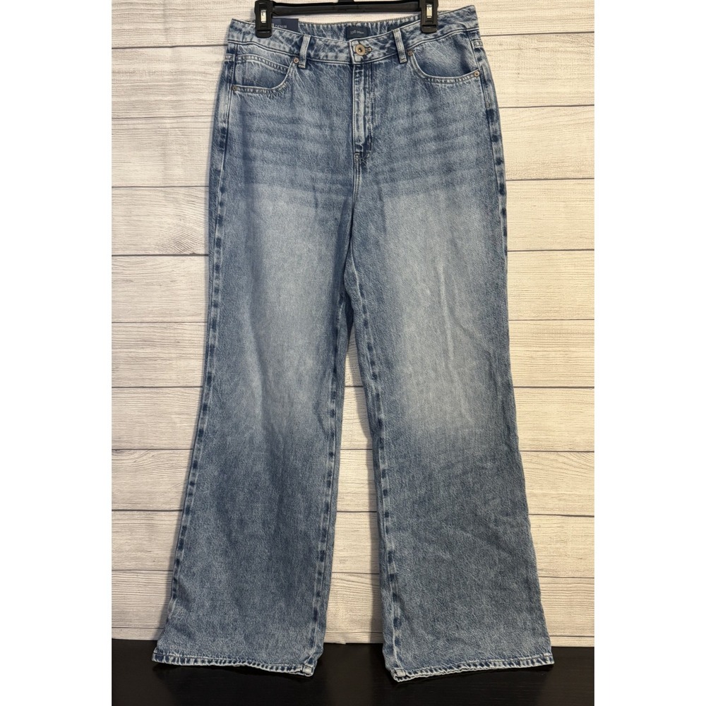 J. Jill Women High Rise Wide Leg Jeans 10 Tall Blue Denim Classic NWT